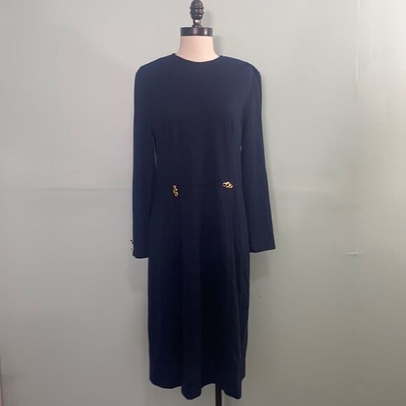 Vintage 70s Naval Business Still Knee Length Dress - Picture 1 of 6